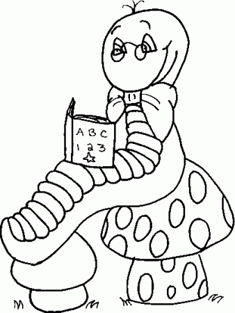 Bookworm Coloring Page - Get Coloring Pages