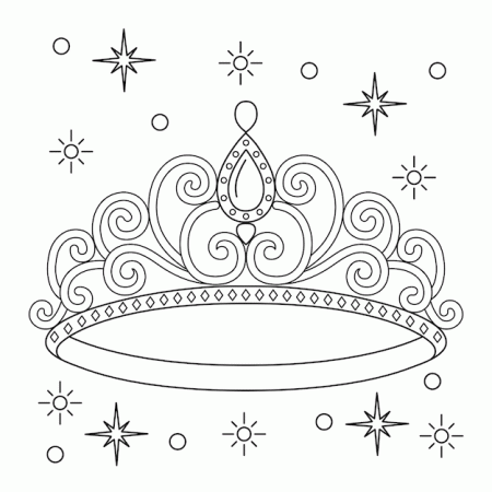 Premium Vector | Princess crown coloring page for kids