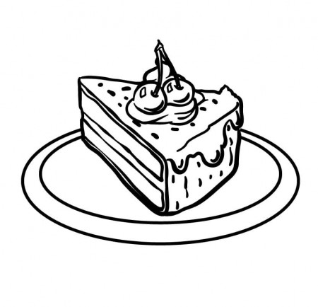 Small Piece of Cake Coloring Page - Free Printable Coloring Pages for Kids