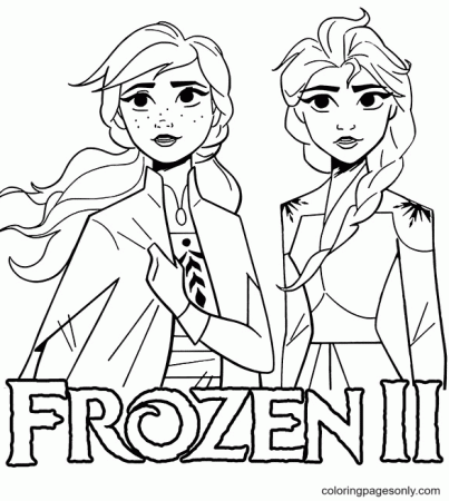Frozen II Elsa and Anna Coloring Pages - Elsa and Anna Coloring Pages - Coloring  Pages For Kids And Adults