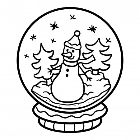 Premium Vector | Coloring book for children, snowball with snowman