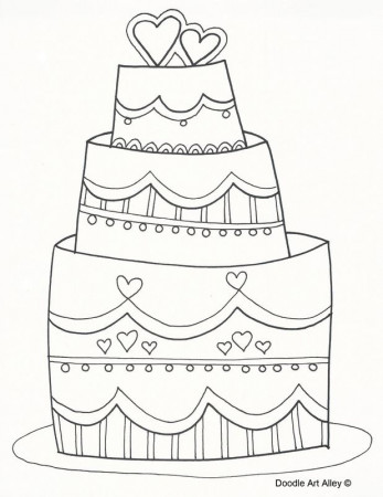 wedding cake coloring pages wedding printable - Clip Art Library