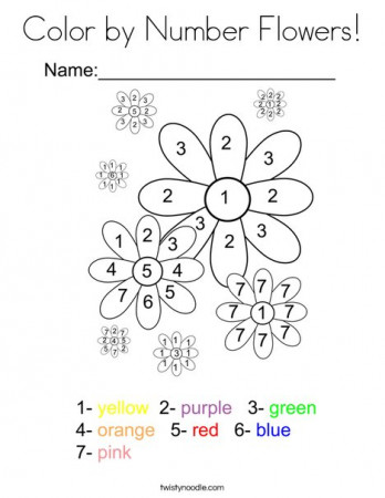Color by Number Flowers Coloring Page - Twisty Noodle