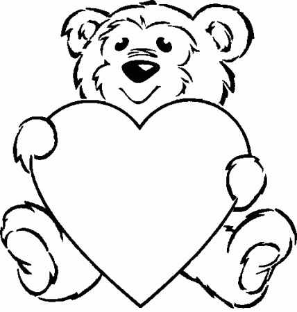 Heart Printable Coloring Pages | Teddy bear coloring pages ...
