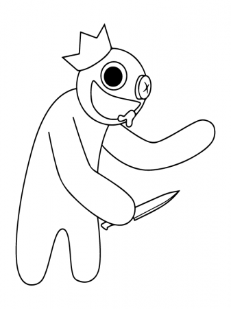 Rainbow Friends Roblox Holding a Knife Coloring Page - Free Printable Coloring  Pages for Kids