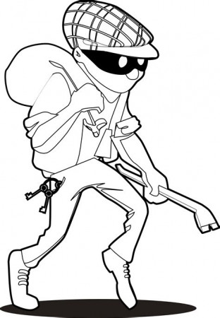 Bank Robbers Colouring Pages - Free Colouring Pages