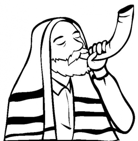 Shofar Sound On Rosh Hashanah Coloring Page - Download & Print Online Coloring  Pages for Free | Color Nimbus | Rosh hashanah, Online coloring pages, Coloring  pages