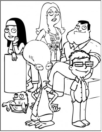 American Dad Characters Coloring Page - Free Printable Coloring Pages for  Kids