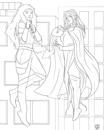 Leighbird ART — here's a Starfire and Raven coloring page! it is...