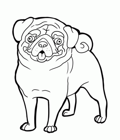 Printable Of Pugs - Coloring Pages for Kids and for Adults