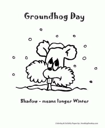 Groundhog Day Coloring Pages - Shadow means longer Winter ...