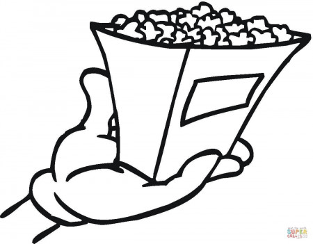 Bag of popcorn coloring page | Free Printable Coloring Pages