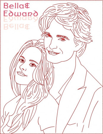 Twilight Edward Bella coloring page