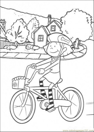 Iding Her Cycle Coloring Page Coloring Page - Free Bikes Coloring ...