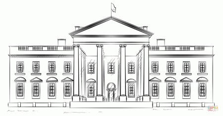 White House Coloring Page For Kids