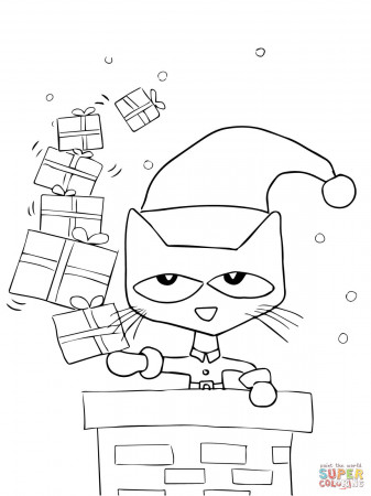 Pete the Cat Saves Christmas coloring page