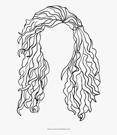 Curly Hair Coloring Page - Cabelo Cacheado Png Desenho, Transparent Png -  kindpng