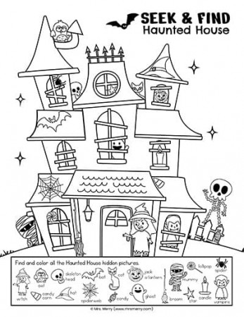 Seek and Find Haunted House Printable Puzzle | Mrs. Merry