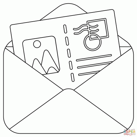 Postcard coloring page | Free Printable Coloring Pages