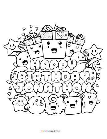 Happy Birthday Jonathon coloring page