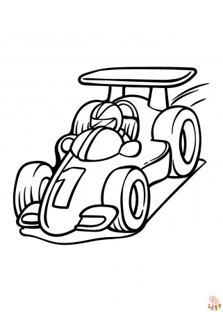 Race Car Coloring Pages - Free Printable Sheets for Kids | GBcoloring