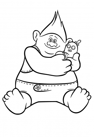 Free Printable Trolls Embrace Coloring Page for Adults and Kids - Lystok.com