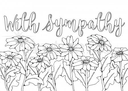 Printable Coloring Sympathy Daisy Card Make Your Own Cards at Home, Instant  Download, DIY Card, Floral Design - Etsy