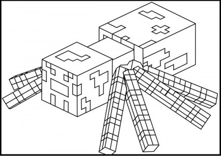 Spider coloring page, Minecraft spider