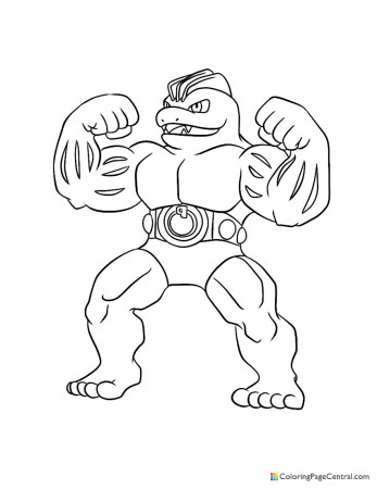 Pokemon - Machoke Coloring Page | Coloring Page Central