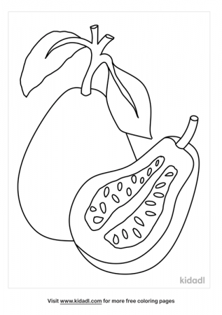 Guava Coloring Pages | Free Food Coloring Pages | Kidadl