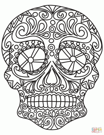 Pop Art Sugar Skull coloring page | Free Printable Coloring Pages