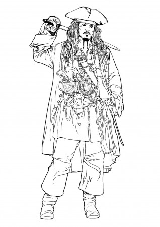 Jack Sparrow - Movies Adult Coloring Pages