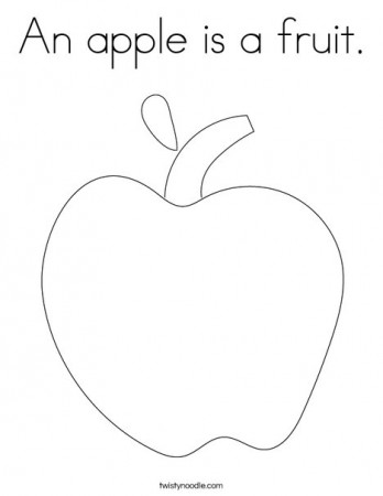 An apple is a fruit Coloring Page - Twisty Noodle