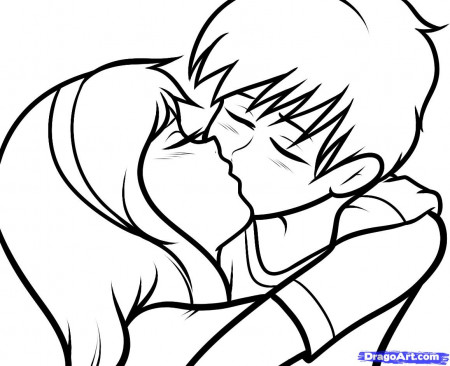 draw a boy and girl kissing - Clip Art Library