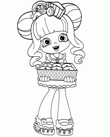 Shoppie Donatina coloring page to print for free