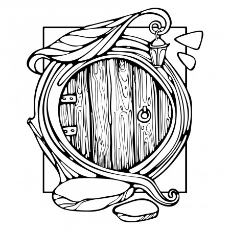 Cartoon Wooden and Stone Round Door Outline Doodle. Fairy Door Coloring book  Vector Illustration 7506386 Vector Art at Vecteezy