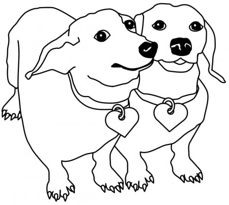 Two Adorable Dachshund Coloring Page - Free Printable Coloring Pages for  Kids