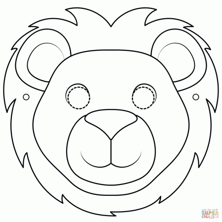 Lion Face Mask coloring page | Free Printable Coloring Pages