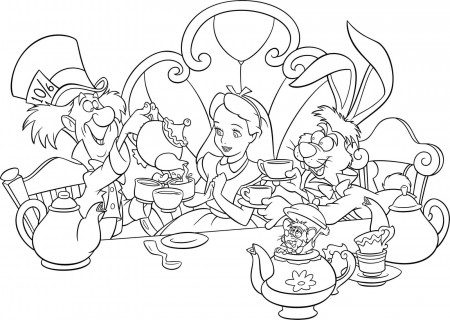 Alice in Wonderland coloring pages - 90 Free images for Print