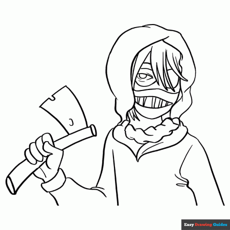 Ticci Toby from Creepy Pasta Coloring Page | Easy Drawing Guides