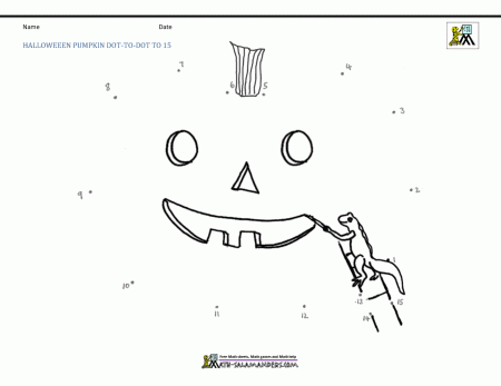 Coloring Book : Dot To Printable Pages Halloween Pumpkin Awesome ...