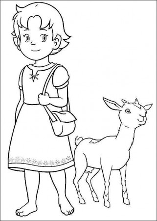 Heidi Coloring Pages 3 (With images) | Heidi cartoon, Coloring ...
