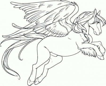 Pegasus Fly With A Sad Face Coloring Pages For Kids #emJ ...