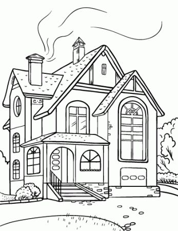 Ancient Villa Coloring Page - Free Printable Coloring Pages for Kids