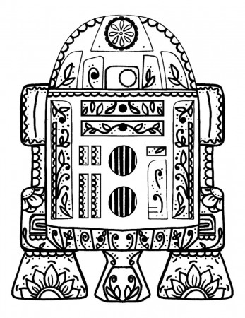 R2-D2 sugar skull - Star Wars sugar skull coloring page