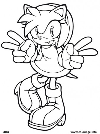 Sonic amy swimming coloring pages