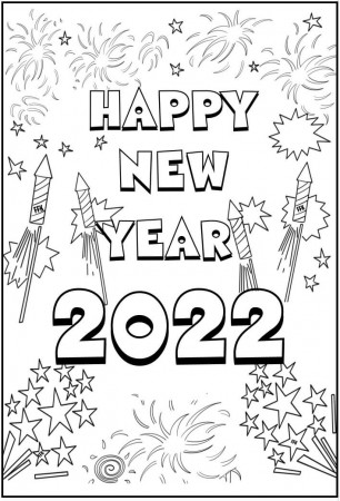 Happy New Year 2022 Coloring Pages - Free Printable Coloring Pages for Kids