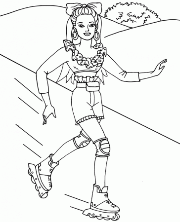 Free Barbie coloring page for girls