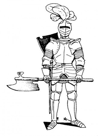 Lego Knights from Middle Age Coloring Pages : Batch Coloring