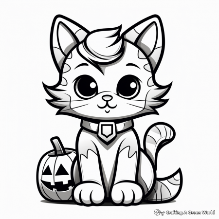 Halloween Cat Coloring Pages - Free ...